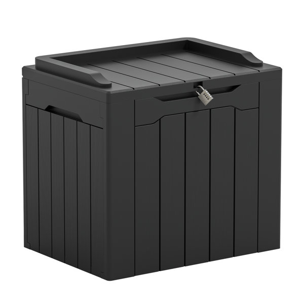 Plastic Garden Storage Box Waterproof Rattan Cushion Chest Deck Patio Outdoor